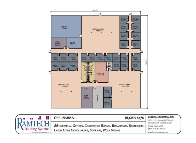 26 individual business office and conference room floor plan