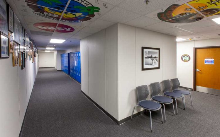 government modular building, interior hallway, Vance Air Force Base government modular building, interior hallway, Vance Air Force Base