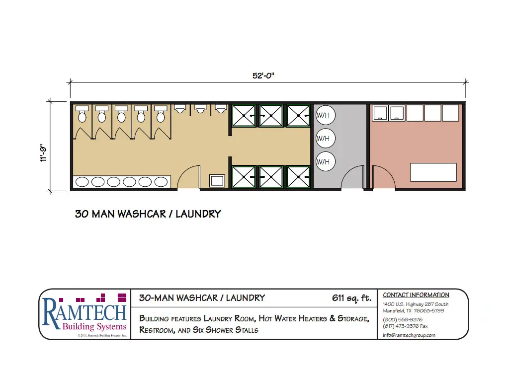 30 man washcar laundry floor plan