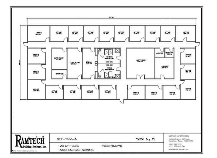 23 business offices and conference room floor plan