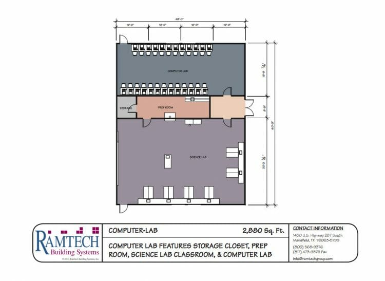 computer lab and science classroom floor plan