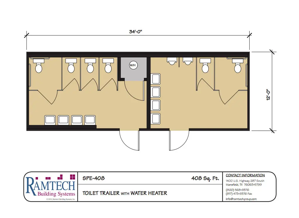 Toilet trailer floor plan
