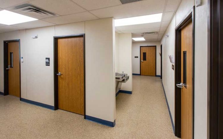 Cottonwood Shores Police Dept Police dept hallway, modular building