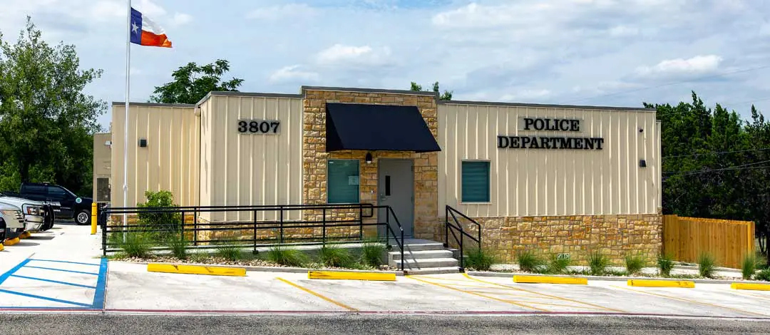 Cottonwood Shores Police HQ Pier and beam permanent modular police dept headquarters